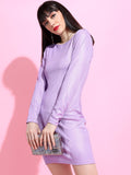 Tokyo Talkies Lavender Bodycon Twisted Back Cutout Mini Dress