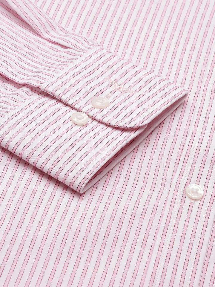 Park Avenue Pure Cotton Self Striped Slim Fit Formal Shirt