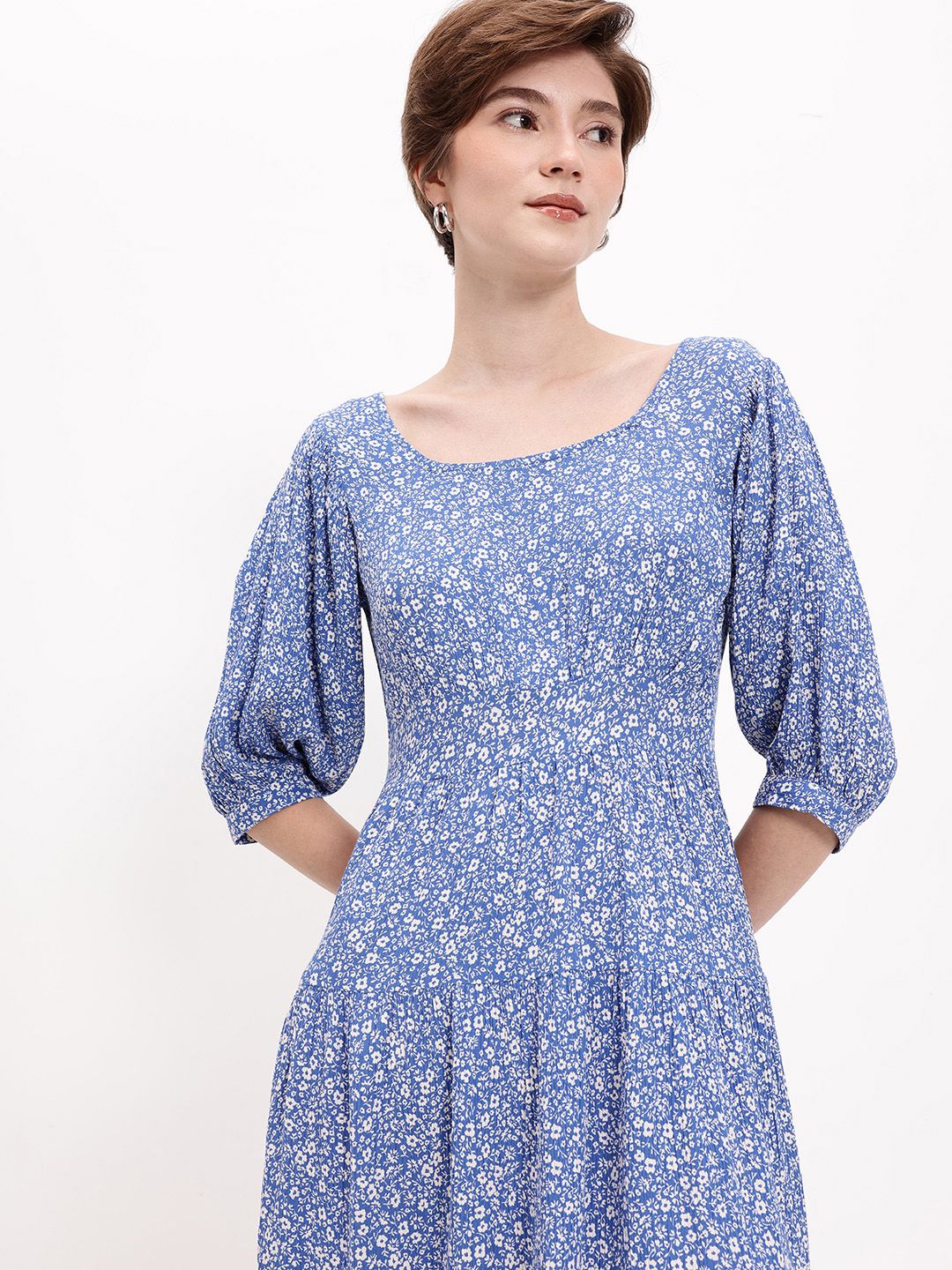 DressBerry Stacked Tiers Floral Frolic Dress