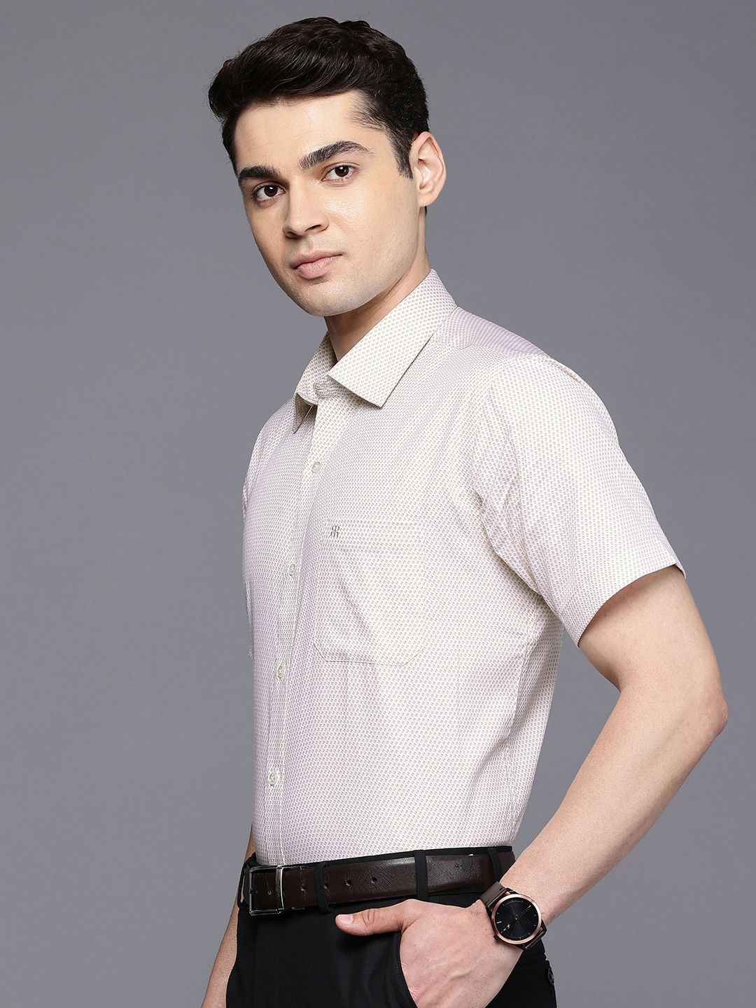 Raymond Micro Ditsy Printed Pure Cotton Formal Shirt