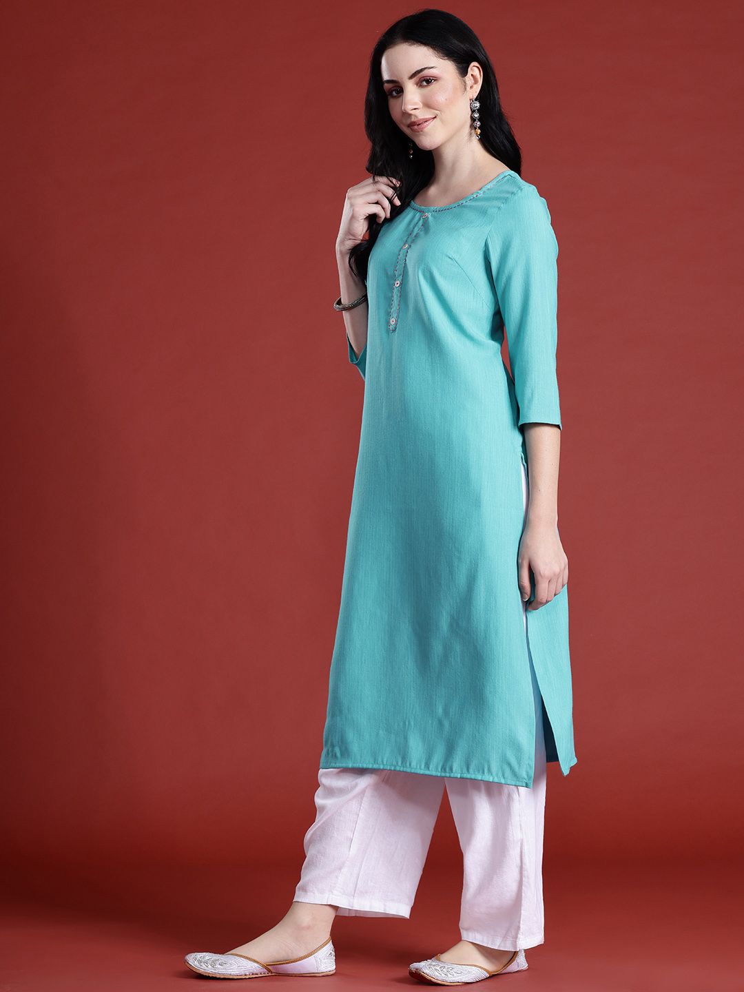 Anouk Solid A-Line Kurta