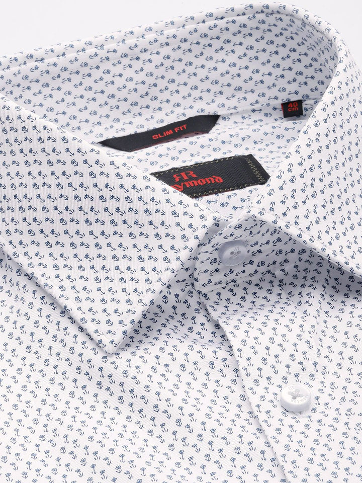 Raymond Slim Fit Floral Printed Pure Cotton Formal Shirt