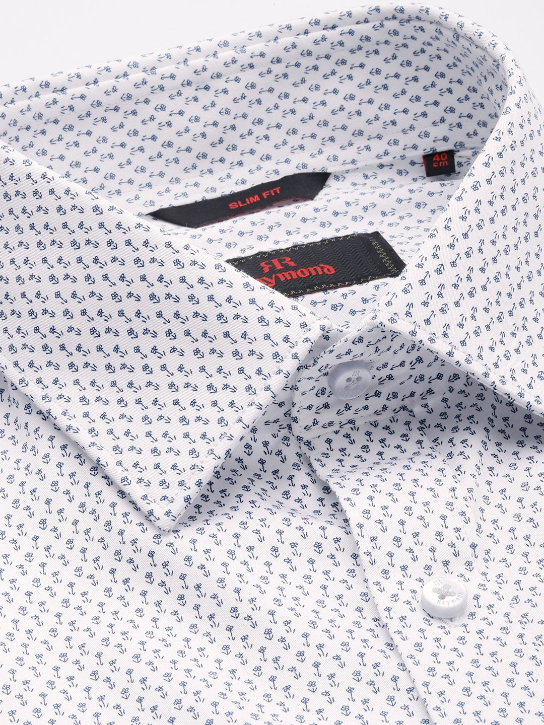 Raymond Slim Fit Floral Printed Pure Cotton Formal Shirt