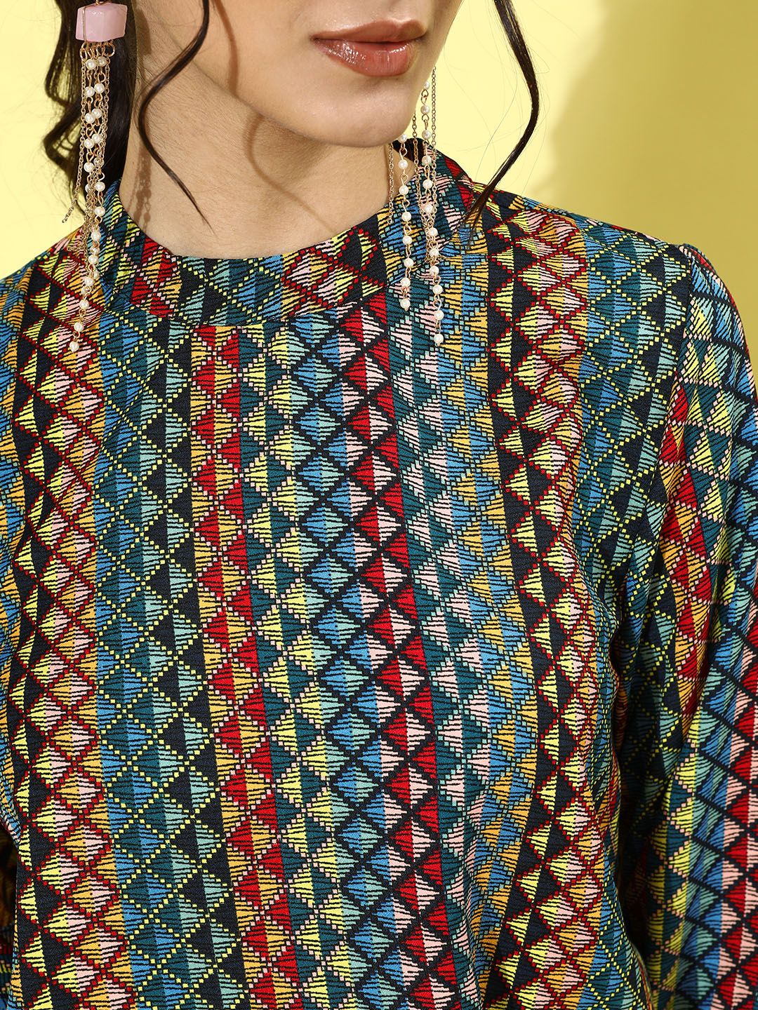 DressBerry Women Multi-Coloured Geometric Top