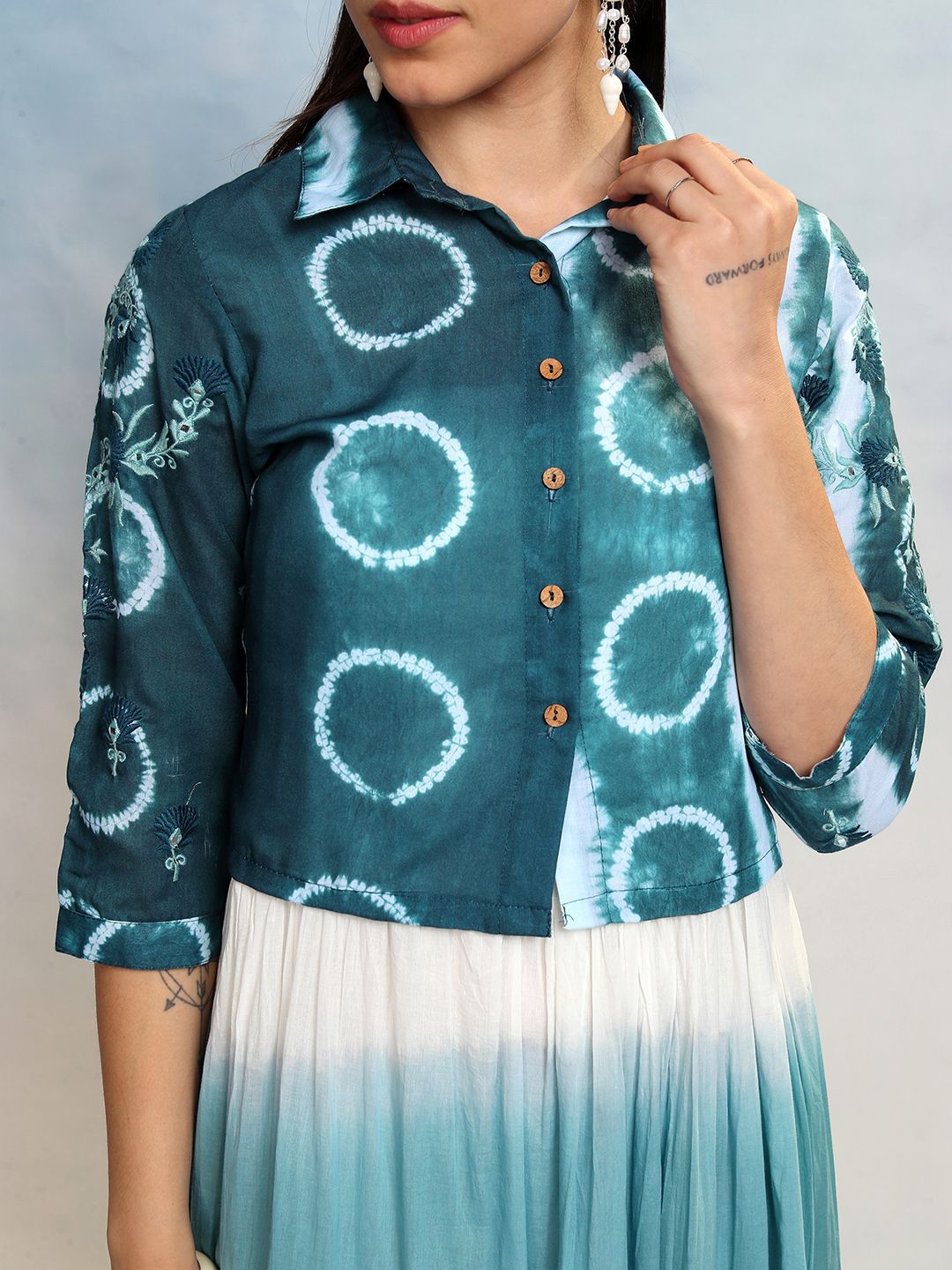 Vishudh Tie and Dye Dyed A-Line Midi Holi Dress