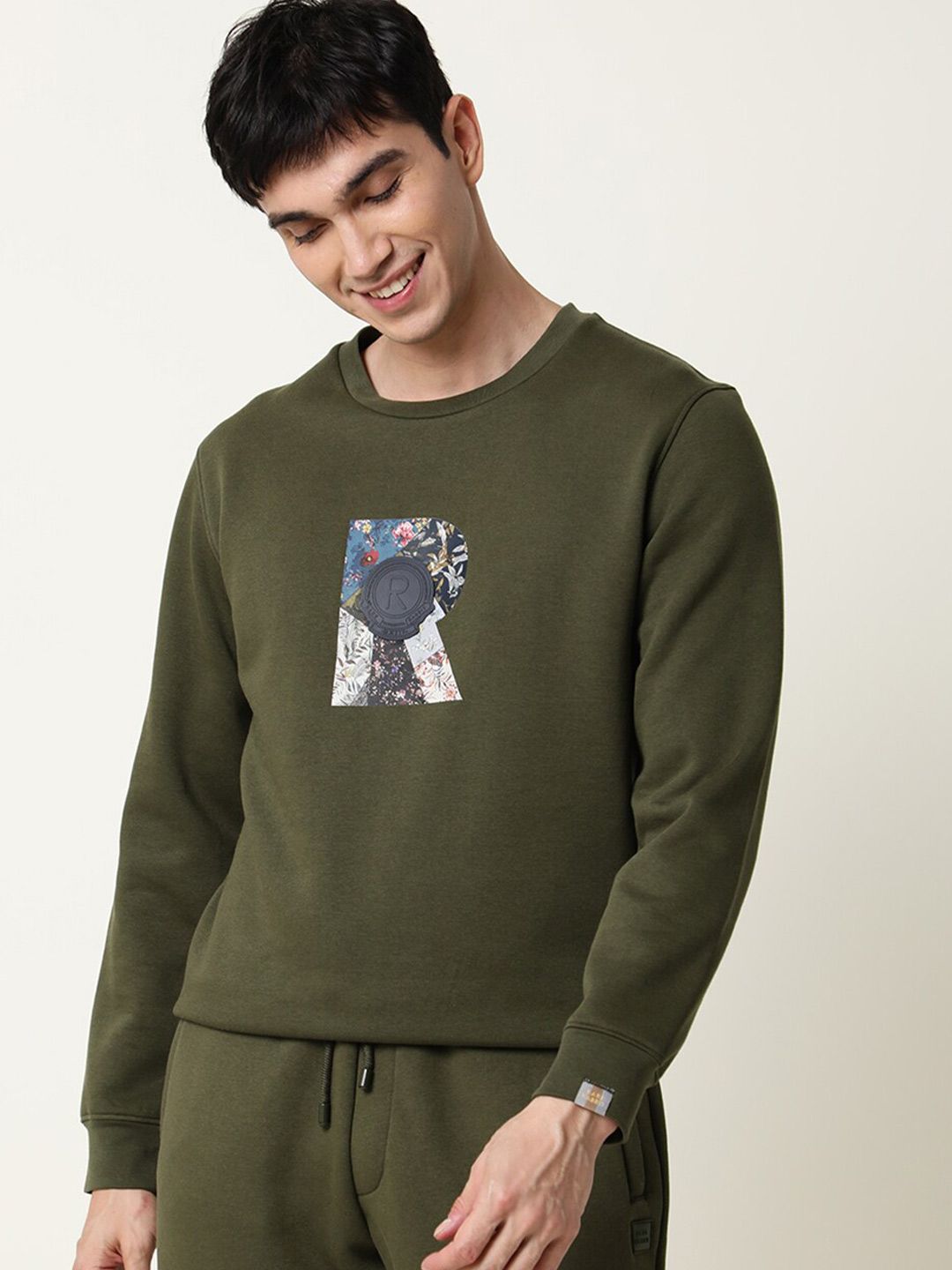 RARE RABBIT Men Astor Graphic Printed Sweatshirt