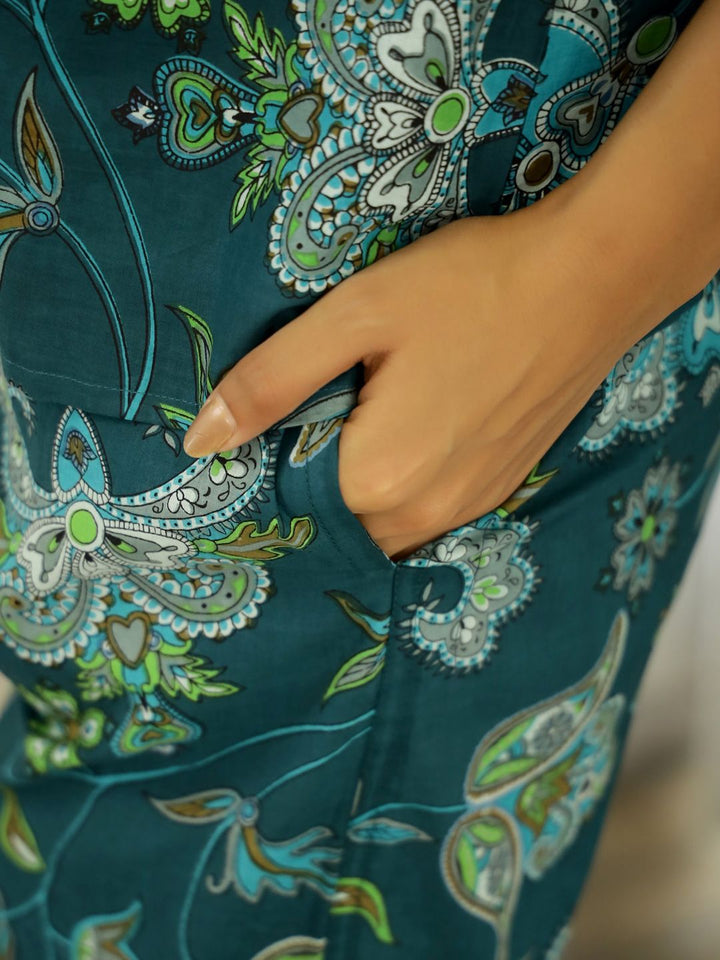 SANSKRUTIHOMES Women Printed Cotton Night suit