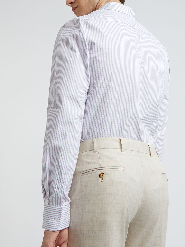 Park Avenue Men Slim Fit Vertical Stripes Opaque Pure Cotton Formal Shirt