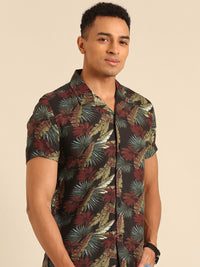 Being Human Slim Fit Floral Printed Casual Shirt