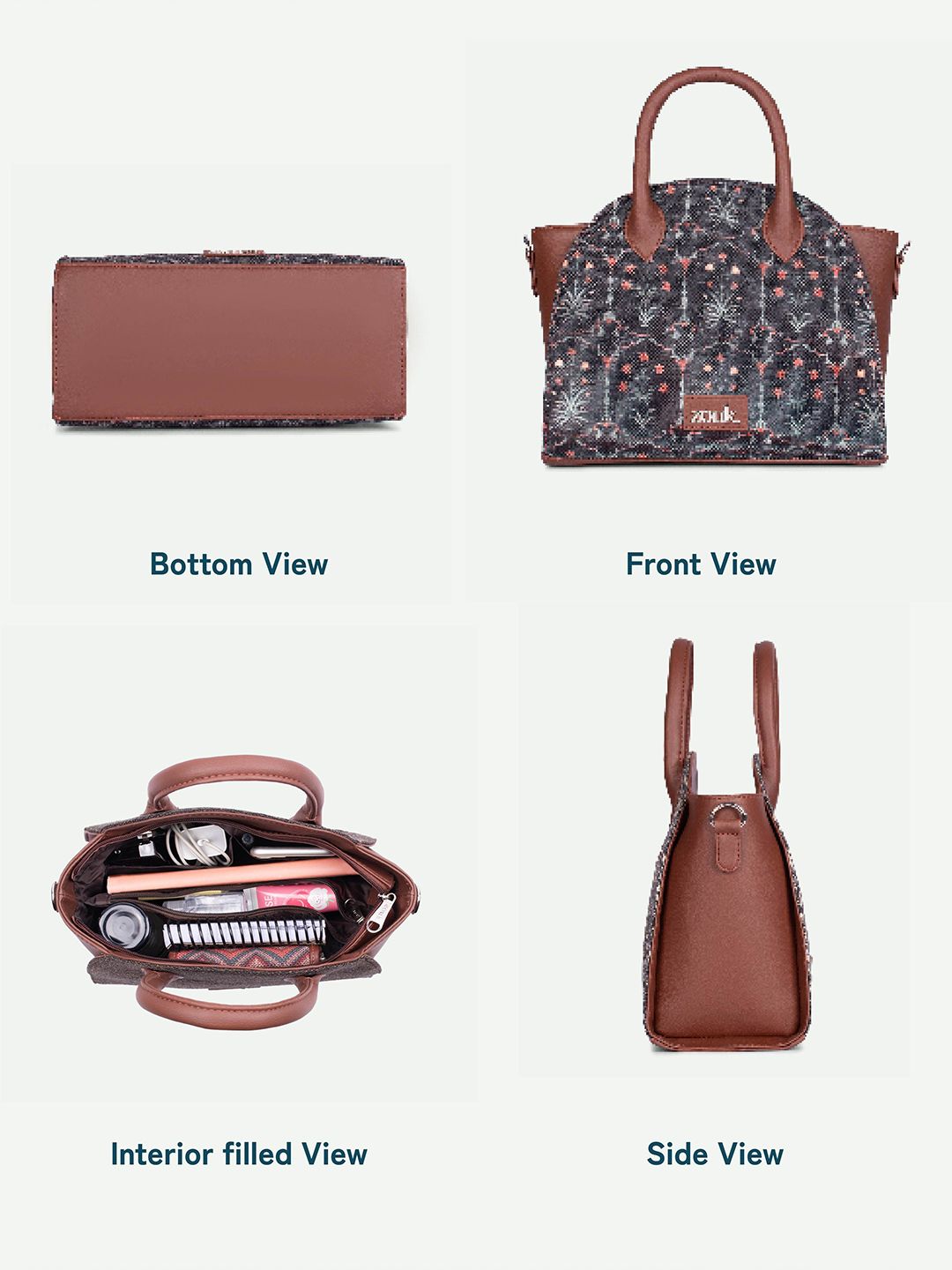 ZOUK Women Floral Printed Swagger Handheld Bag