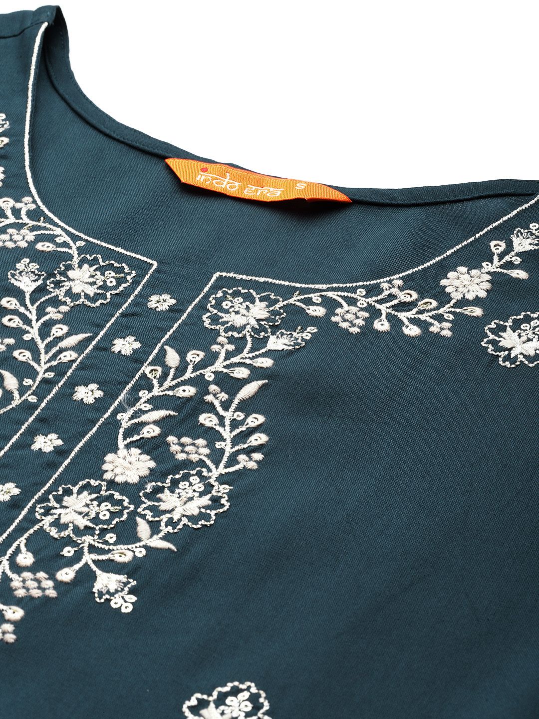 Indo Era Women Floral Embroidered Sequinned Kurta