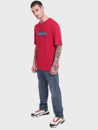 Bewakoof Graphic Printed Drop-Shoulder Sleeves Oversized Cotton T-shirt