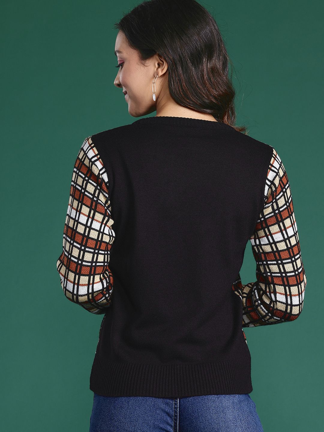 DressBerry Checked Acrylic Pullover