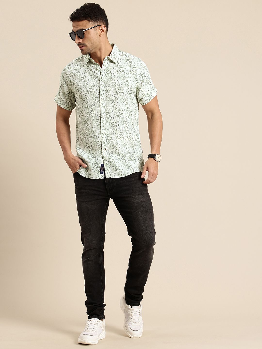 Being Human Slim Fit Ethnic Printed Casual Shirt