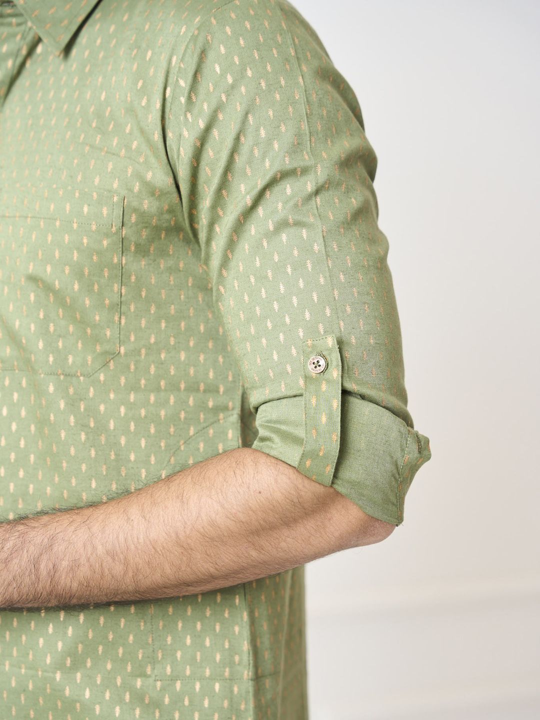 See Designs Ethnic Motif Printed Shirt Collar Pure Cotton Kurta