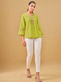 Global Desi V-Neck Floral Printed Top