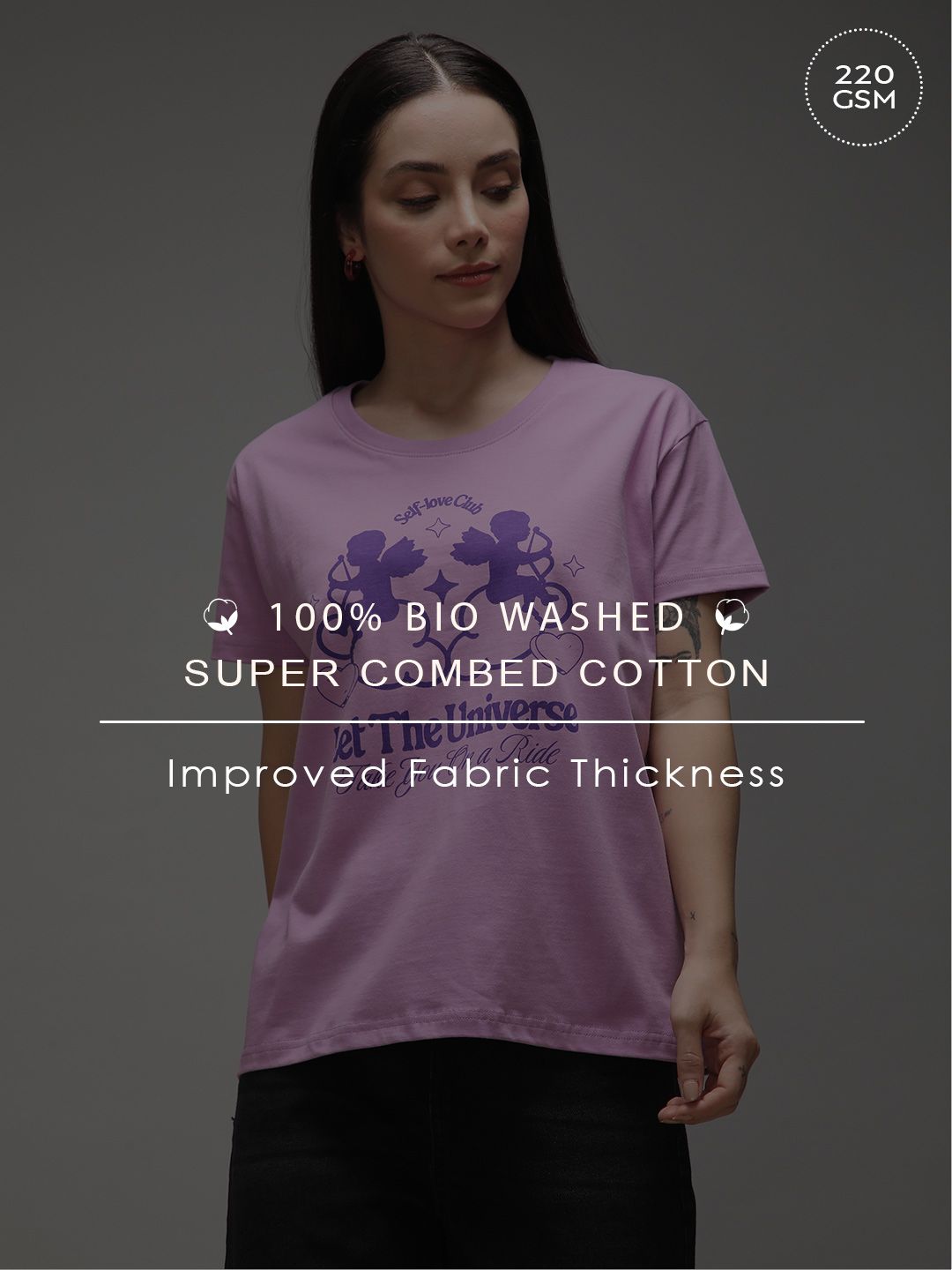 DILLINGER Women Short Sleeve Boxy Regular Printed Tshirt