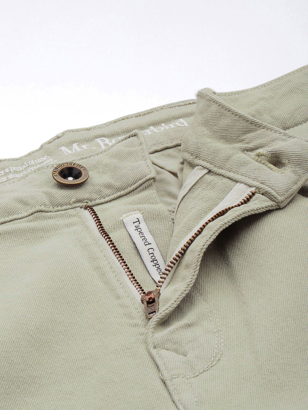 Mr Bowerbird Men Tapered Fit Stretchable Cropped Jeans