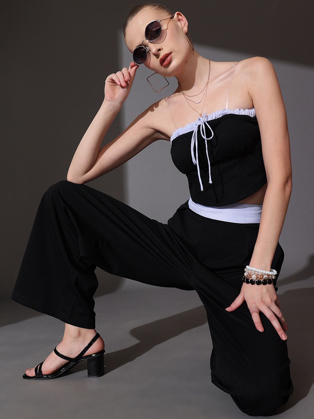 STREET 9 Solid Top & Trousers Co-Ord Set