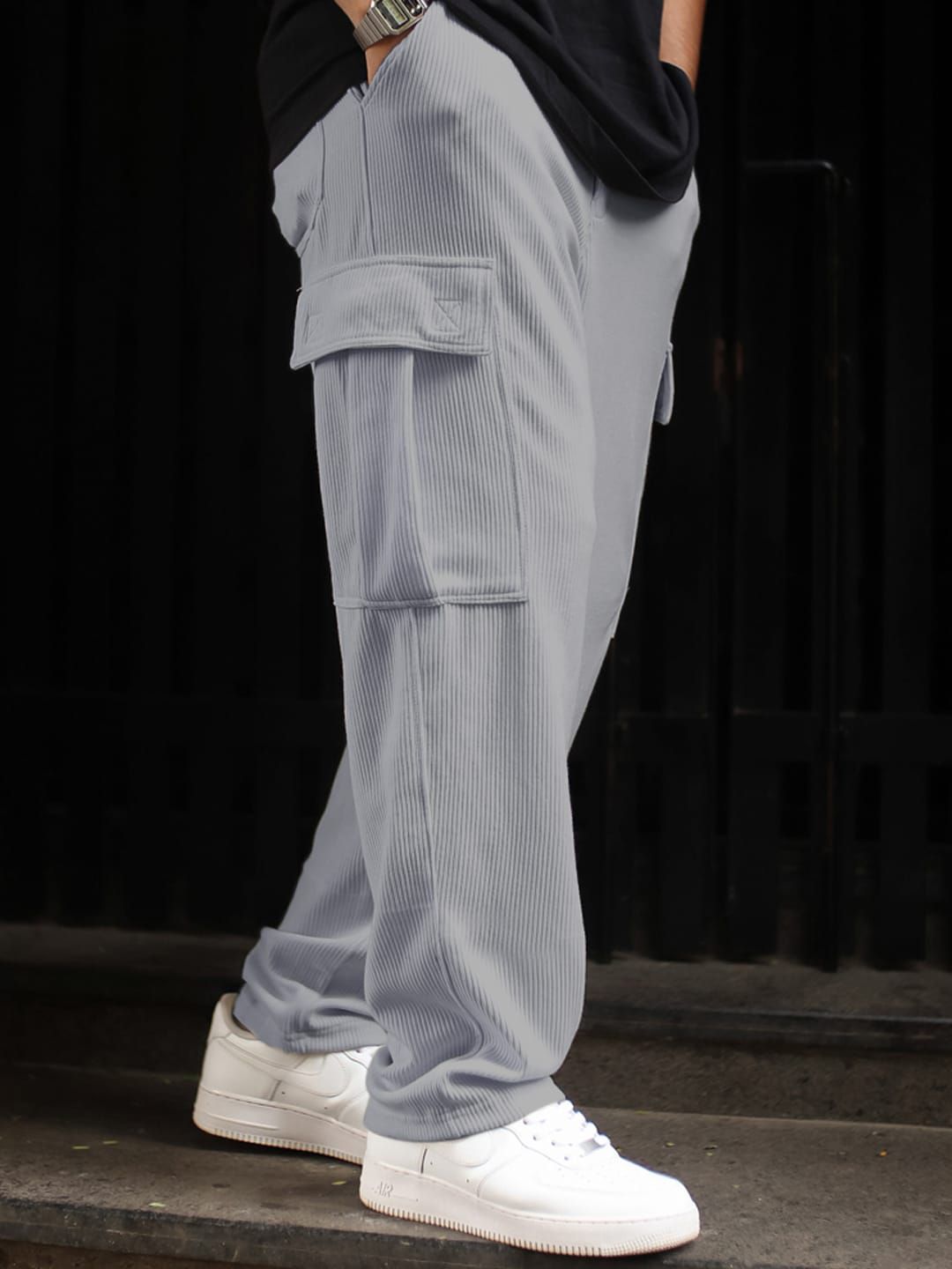 Powerlook Men Relaxed-Fit Cargo Track Pant