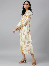 W Floral A-Line Midi Dress