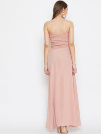 Berrylush Women Pink Smocked Crepe Co-Ords