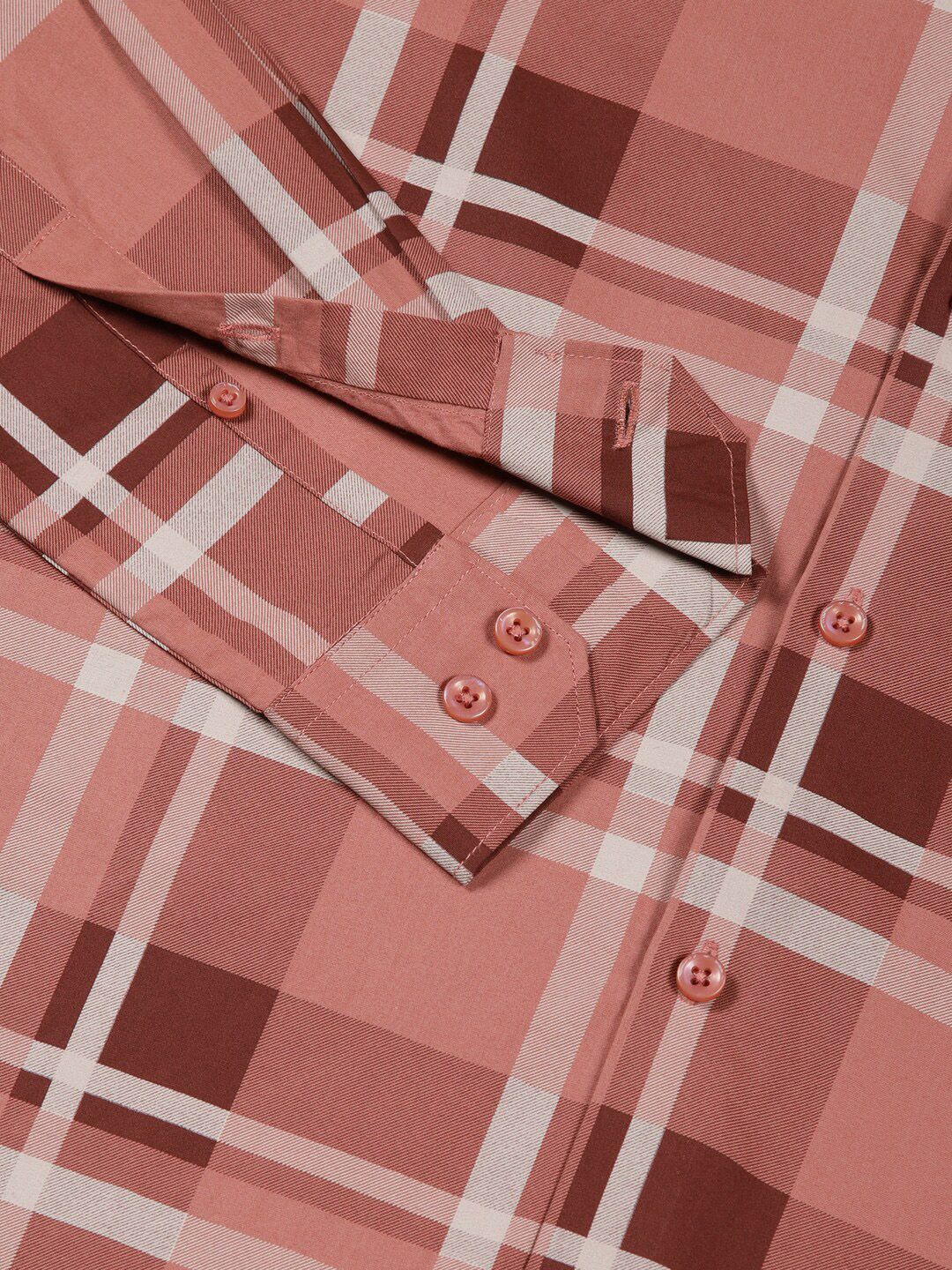 Thomas Scott Men Tartan Checks Button-Down Collar Casual Shirt