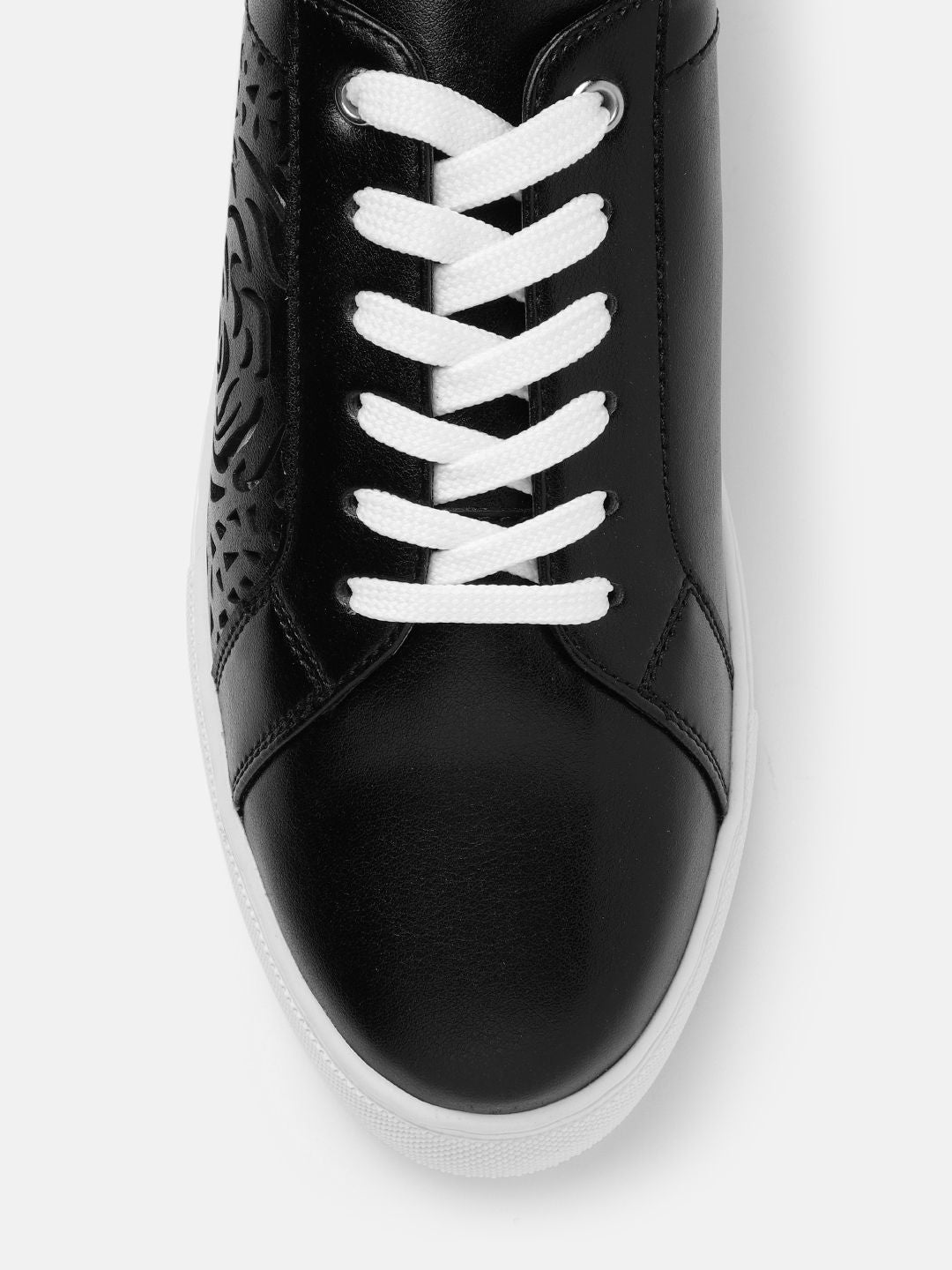 DressBerry Women Floral Laser Cut Sneakers