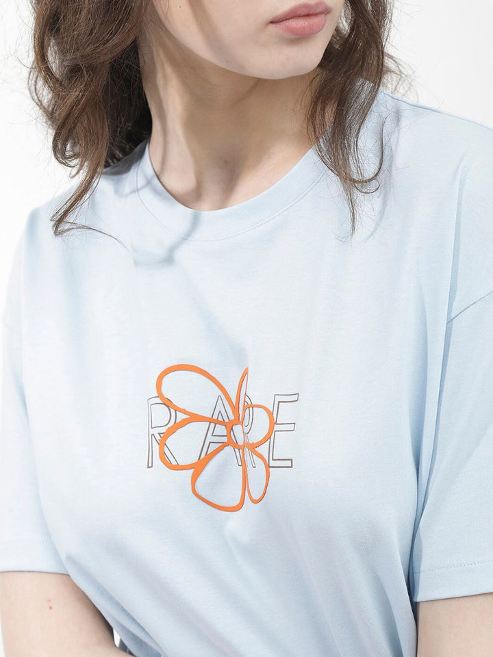 RAREISM Round Neck Drop-Shoulder Sleeves Cotton Boxy T-shirt