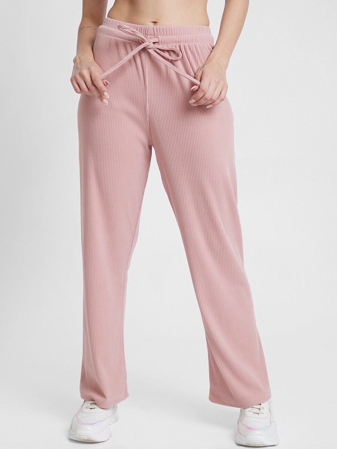 SPYKAR Women Straight-Fit Mid Rise Track Pant