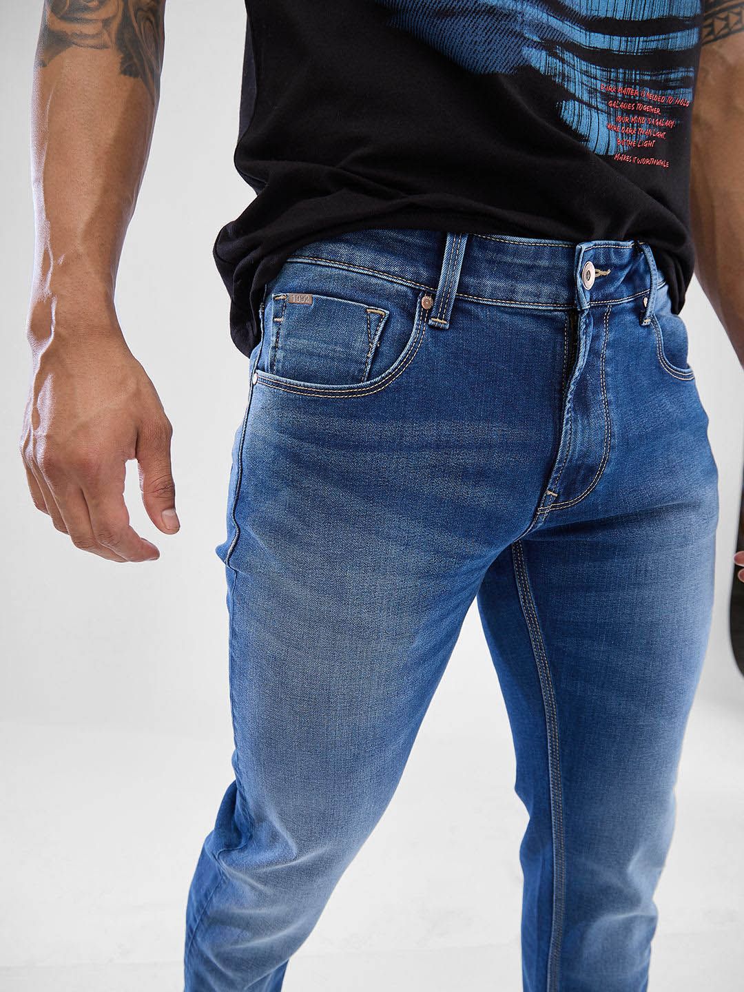 SPYKAR Men Mid Rise Stretchable Clean Look Jeans