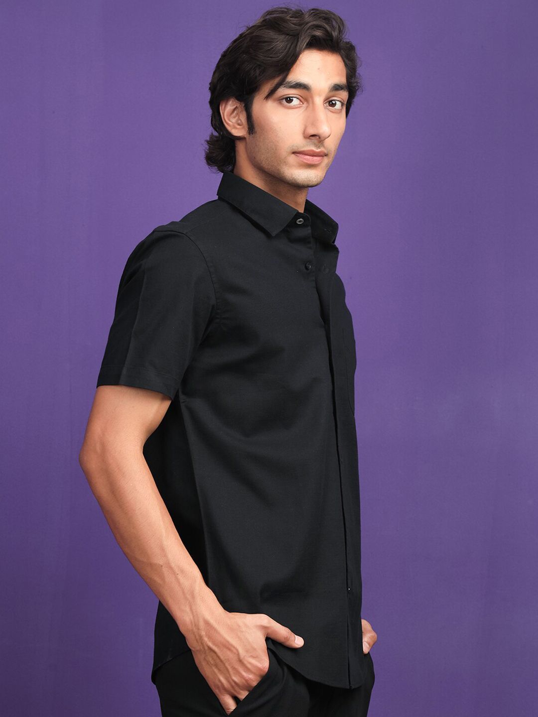 RARE RABBIT Men Darwin Slim Fit Opaque Cotton Shirt