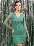 STREET 9 Sequin Embellished Net A-Line Dress