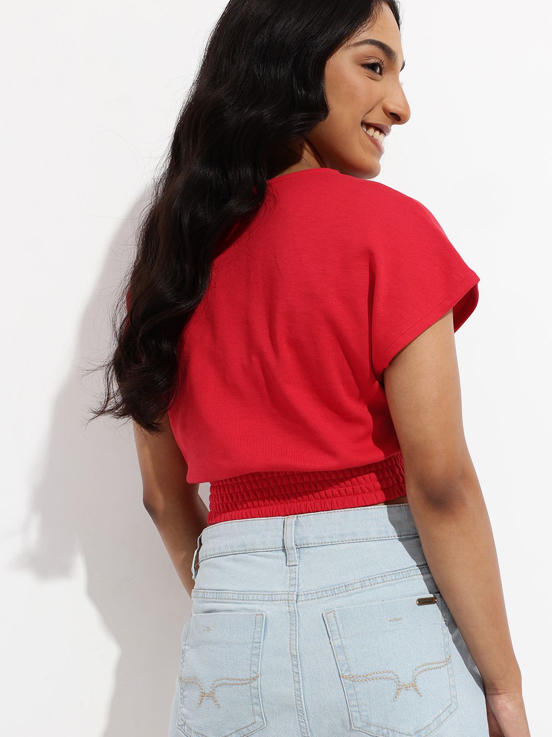 DressBerry Chroma Queen Wrap Style Blouson Crop Top