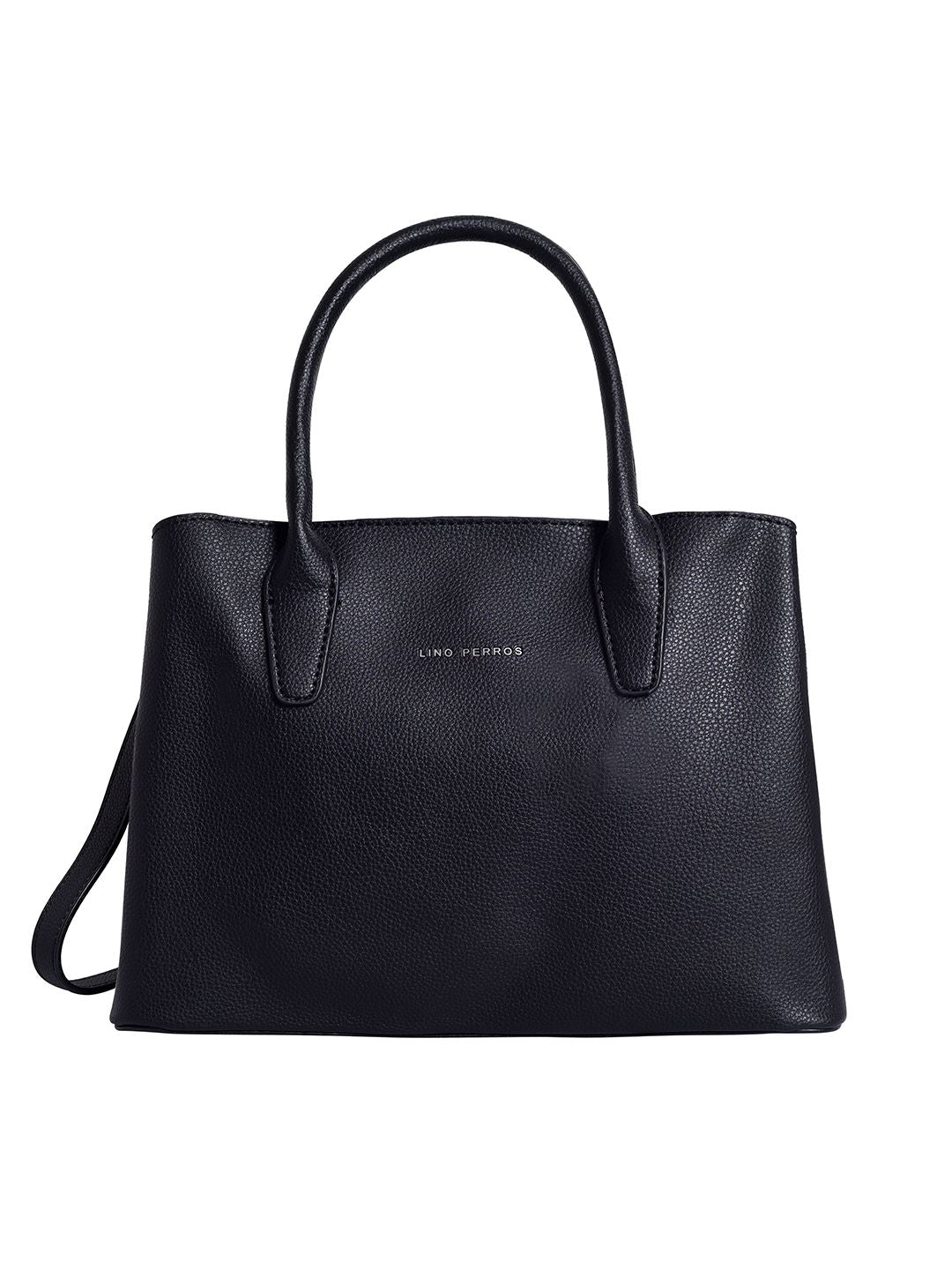 Lino Perros Black Solid Handheld Bag