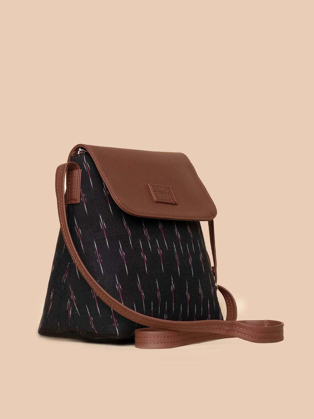 ZOUK Ikat Printed Structured Sling Bag