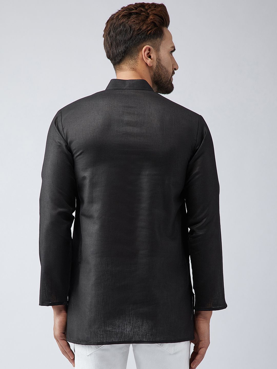 SOJANYA Lelaki Hitam Solid Kurta Lurus