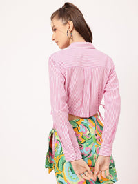 DressBerry Crop Crush Striped Tie-Up Shirt