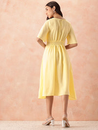 all about you Smocked Flared Sleeve Fit & Flare Dress