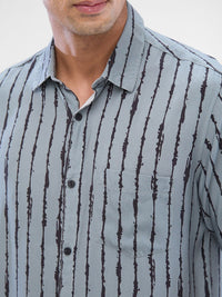 SPYKAR Men Striped Spread Collar Slim Fit Casual Shirt