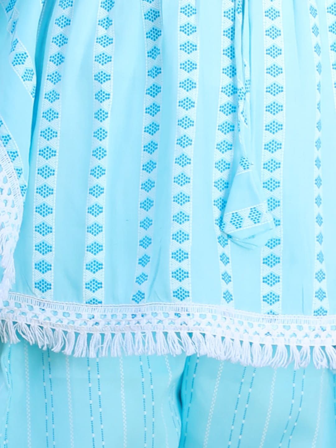 Cutiekins Girls Striped Kaftan Kurta with Palazzos