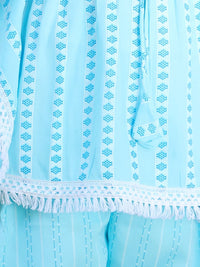 Cutiekins Girls Striped Kaftan Kurta with Palazzos