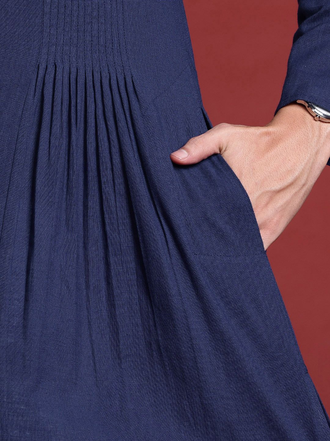 Anouk Tyohaar Collection Pure Cotton Pleated Asymmetric Kurta