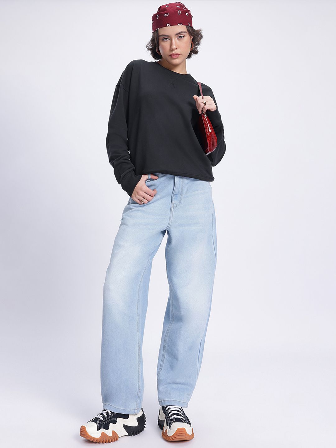 DressBerry Printed Drop-Shoulder Sweatshirt