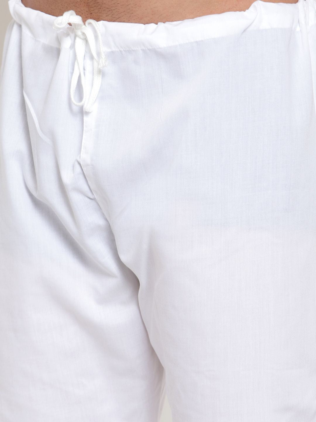 Jompers Men White Solid Pyjamas