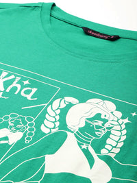 DressBerry Printed Drop-Shoulder Sleeves Pure Cotton T-shirt