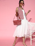 Athena Women Classic White Solid Tulle Dress