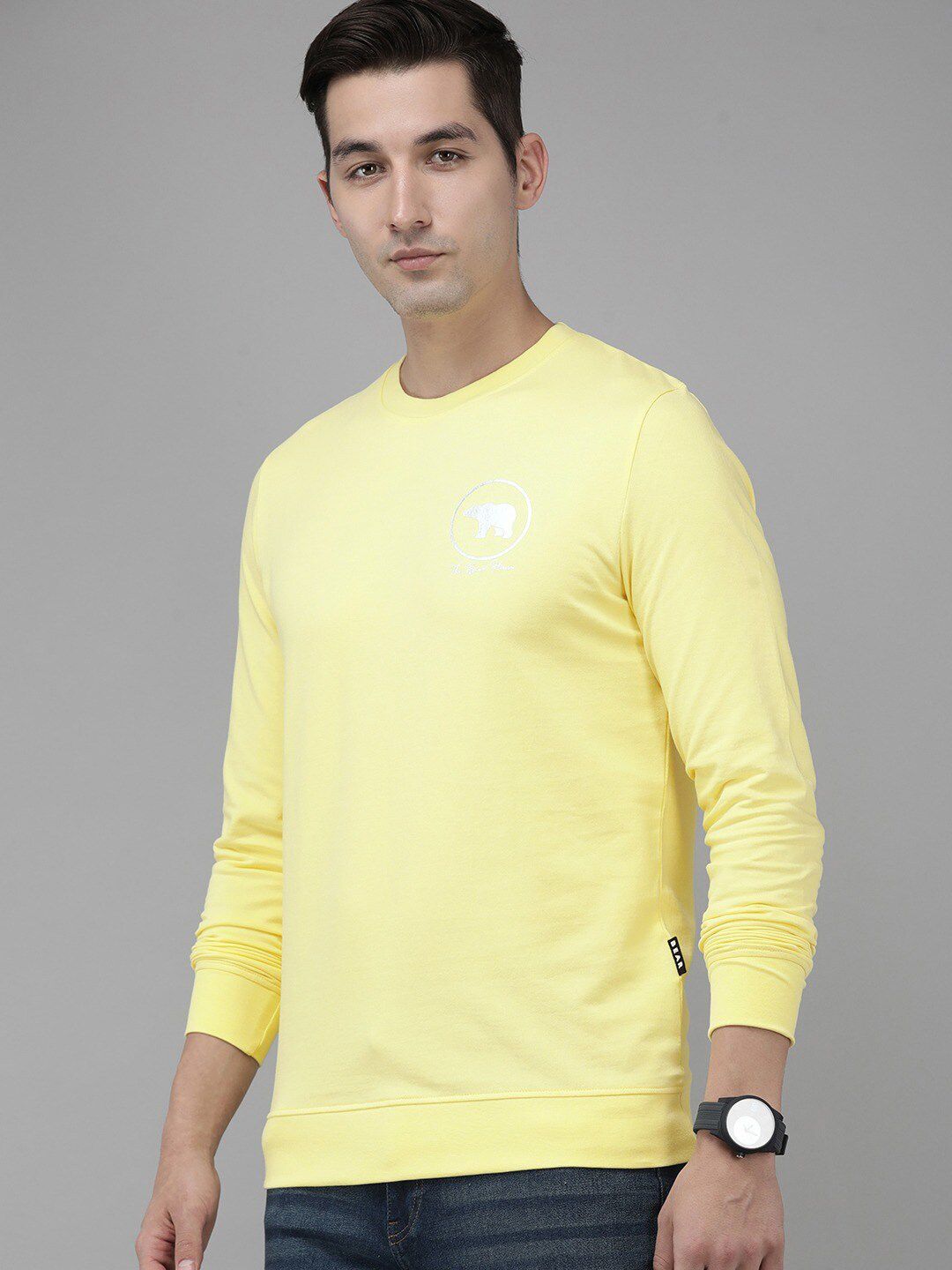 THE BEAR HOUSE Men Typography Printed Slim Fit Pure Cotton T-shirt