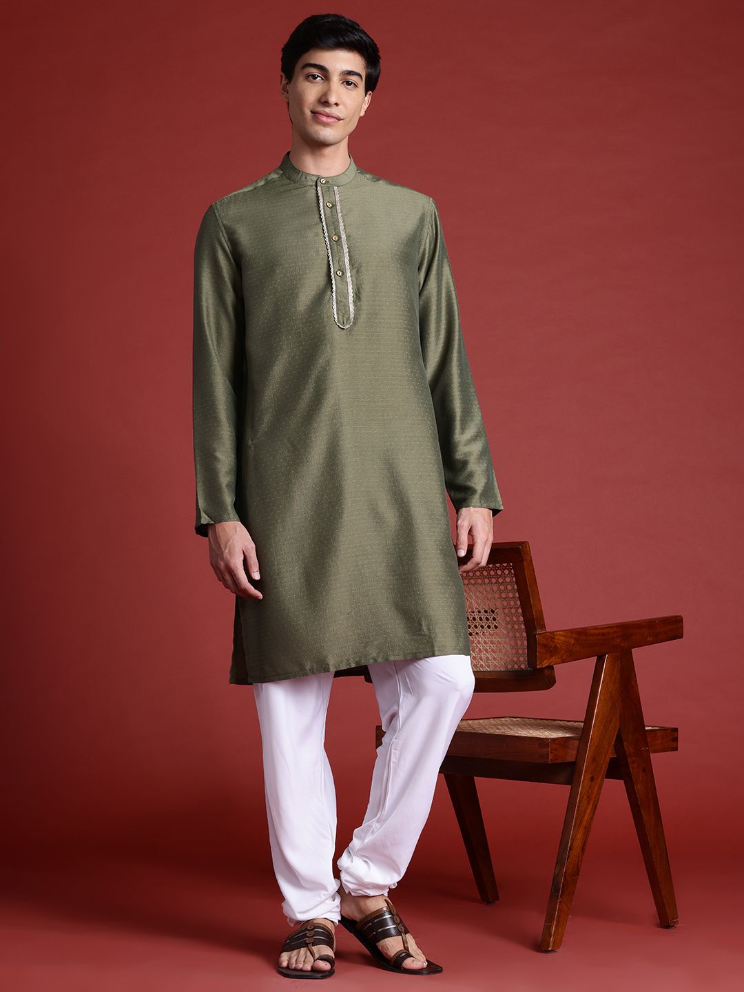 Anouk Woven Design Regular Kurta With Pyjamas