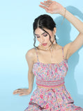 Berrylush Women Pretty Pink Printed Jumpsuit